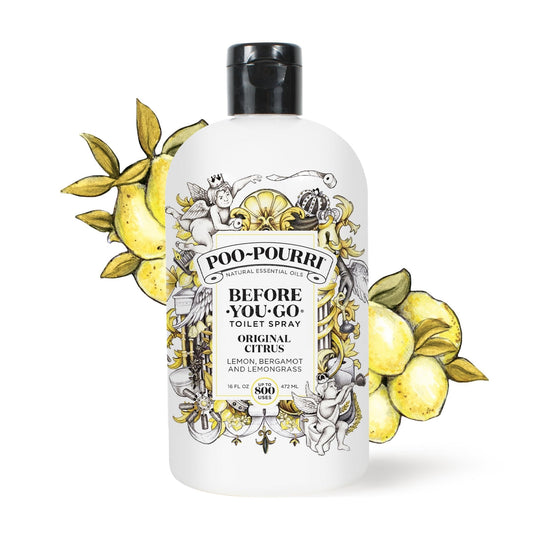 Poo-Pourri Before-You-Go Toilet Spray, Original Citrus, Refill Bottle 16 Fl Oz - Lemon, Bergamot and Lemongrass