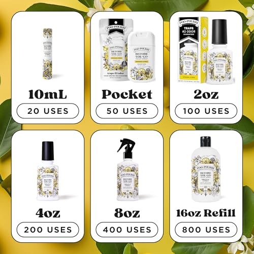 Poo-Pourri Before-You-Go Toilet Spray, On-The-Go, Travel Size Variety 10 mL - Original Citrus, Lavender Vanilla and Fresh Air