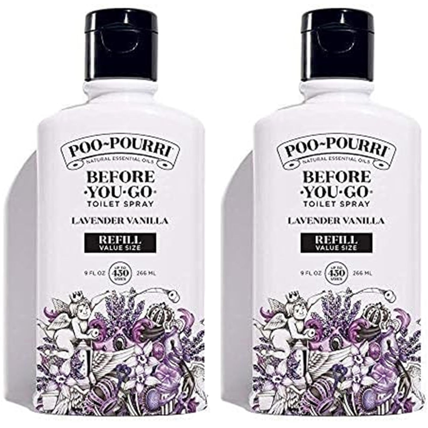Poo-Pourri, Before-You-Go Toilet Spray, Original Lavender Vanilla - 4 oz, 2 Pack