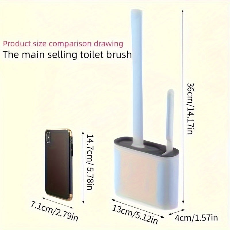 WallMounted Toilet Brush Set with Silicone Heads