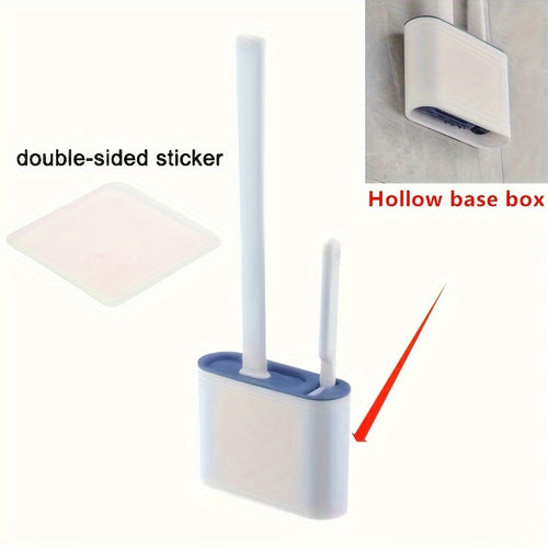 WallMounted Toilet Brush Set with Silicone Heads