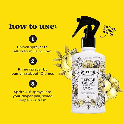 Poo-Pourri Before-You-Go Toilet Spray, Original Citrus, 8 Fl Oz - Lemon, Bergamot and Lemongrass