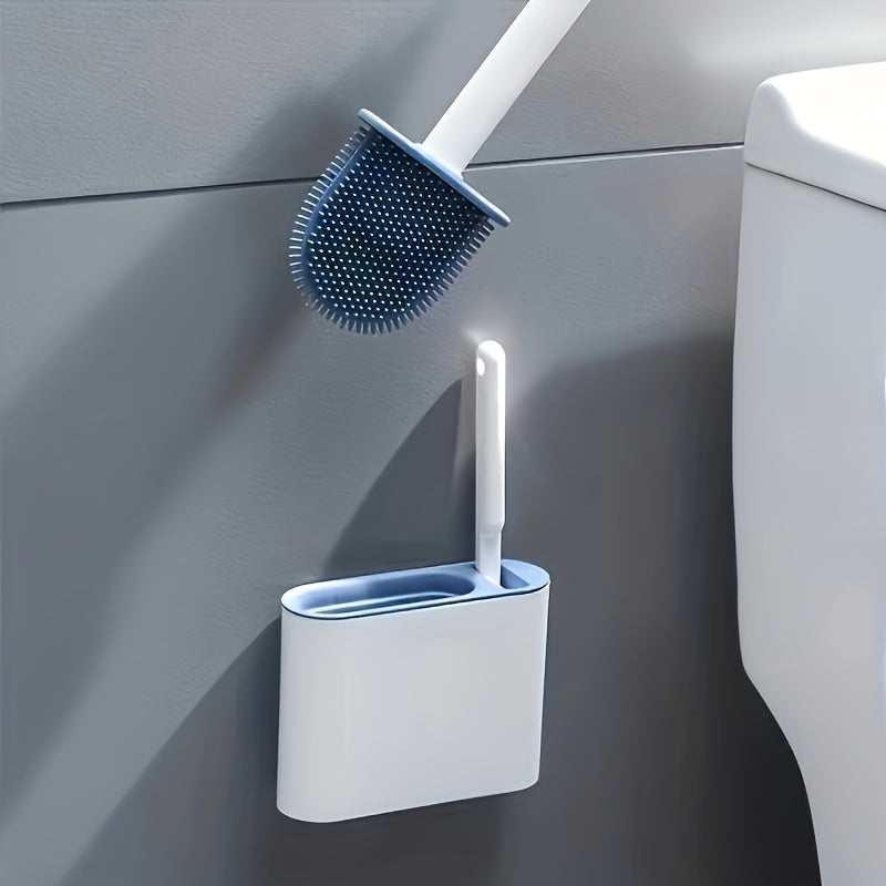 WallMounted Toilet Brush Set with Silicone Heads