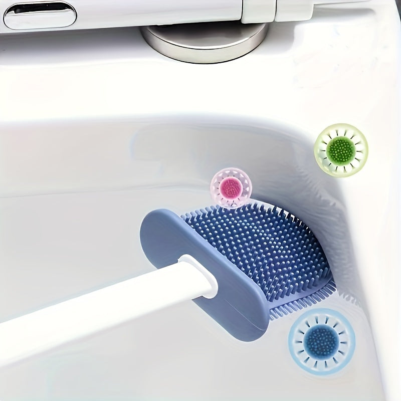 WallMounted Toilet Brush Set with Silicone Heads