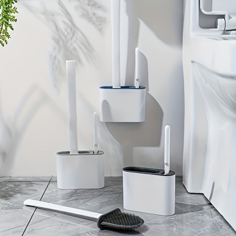 WallMounted Toilet Brush Set with Silicone Heads