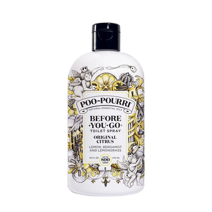 Poo-Pourri Before-You-Go Toilet Spray, Original Citrus, Refill Bottle 16 Fl Oz - Lemon, Bergamot and Lemongrass