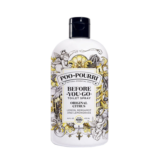 Poo-Pourri Before-You-Go Toilet Spray, Original Citrus, Refill Bottle 16 Fl Oz - Lemon, Bergamot and Lemongrass
