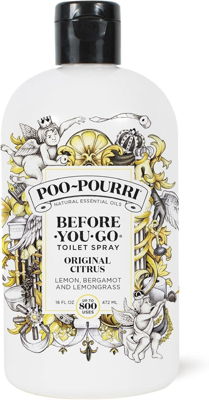 Poo-Pourri Before-You-Go Toilet Spray, Original Citrus, Refill Bottle 16 Fl Oz - Lemon, Bergamot and Lemongrass