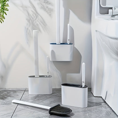 WallMounted Toilet Brush Set with Silicone Heads
